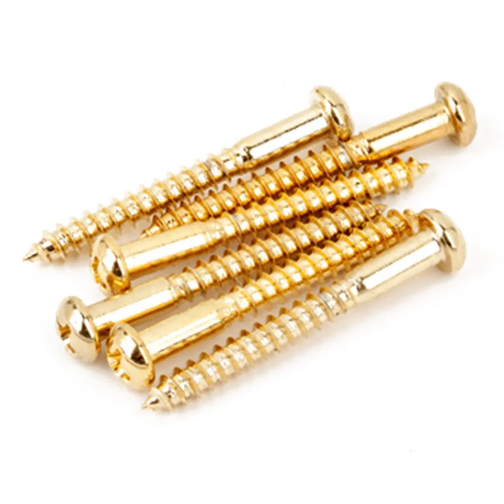 Fender Screw Wood 6X1 - 1/4 Rh Ph Gold (6) 1