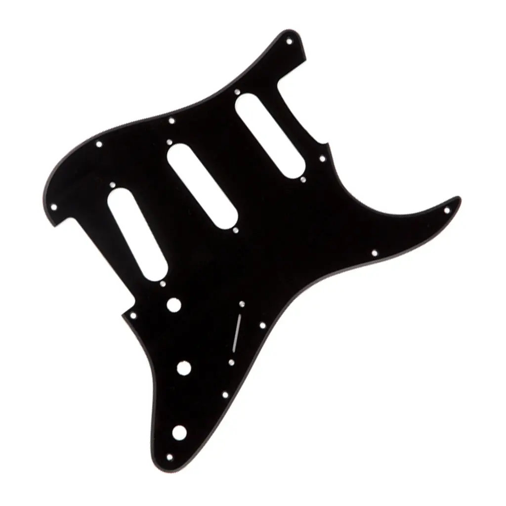 Fender 11-Hole Modern 1-Ply Stratocaster® S/S/S Pickguard - Black 1