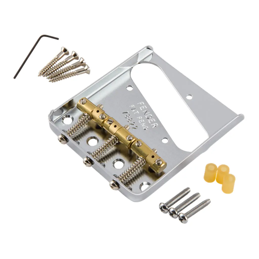 Fender 3 Saddle American Vintage Hot Rod Telecaster Bridge Assembly With Compensated Brass Saddles In Nickel 1
