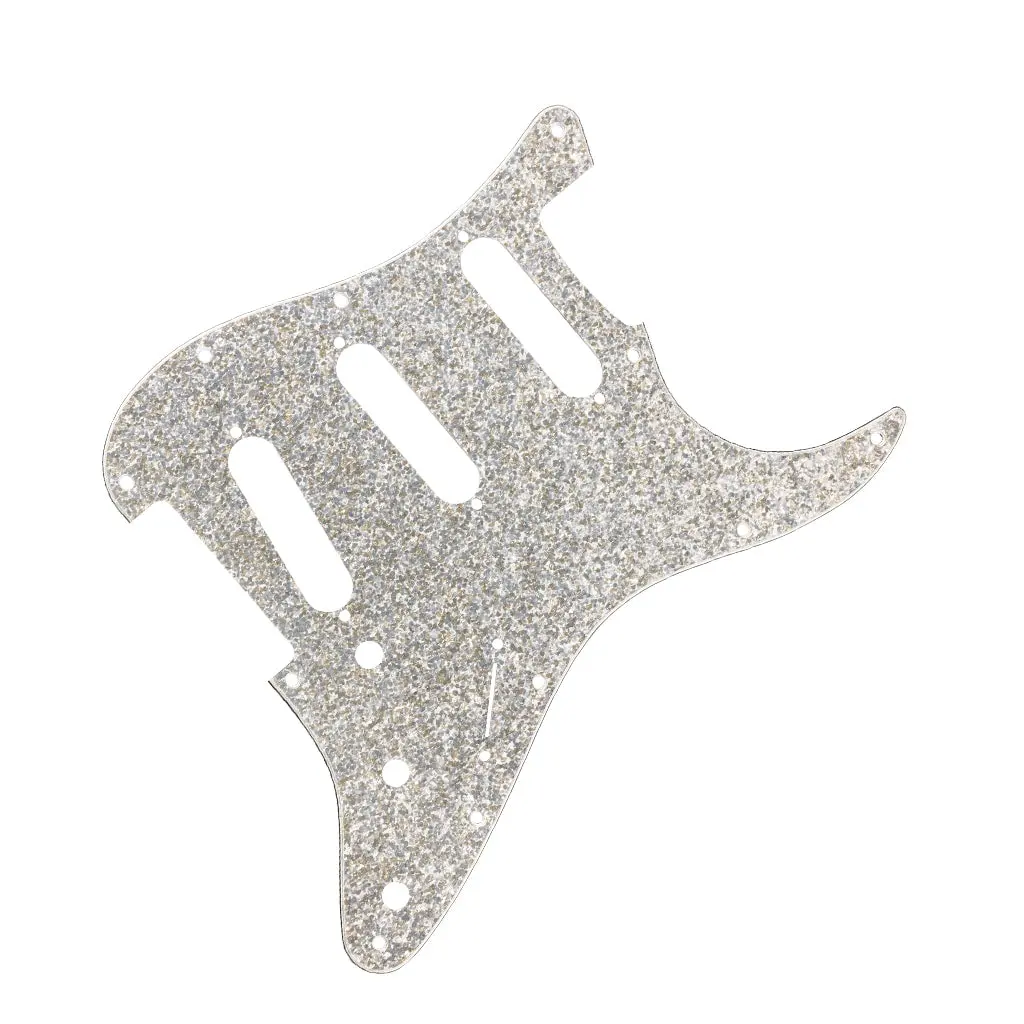 Fender Hybrid Glass/Glitter Stratocaster Sss Pickguard - Silver Sparkle 1