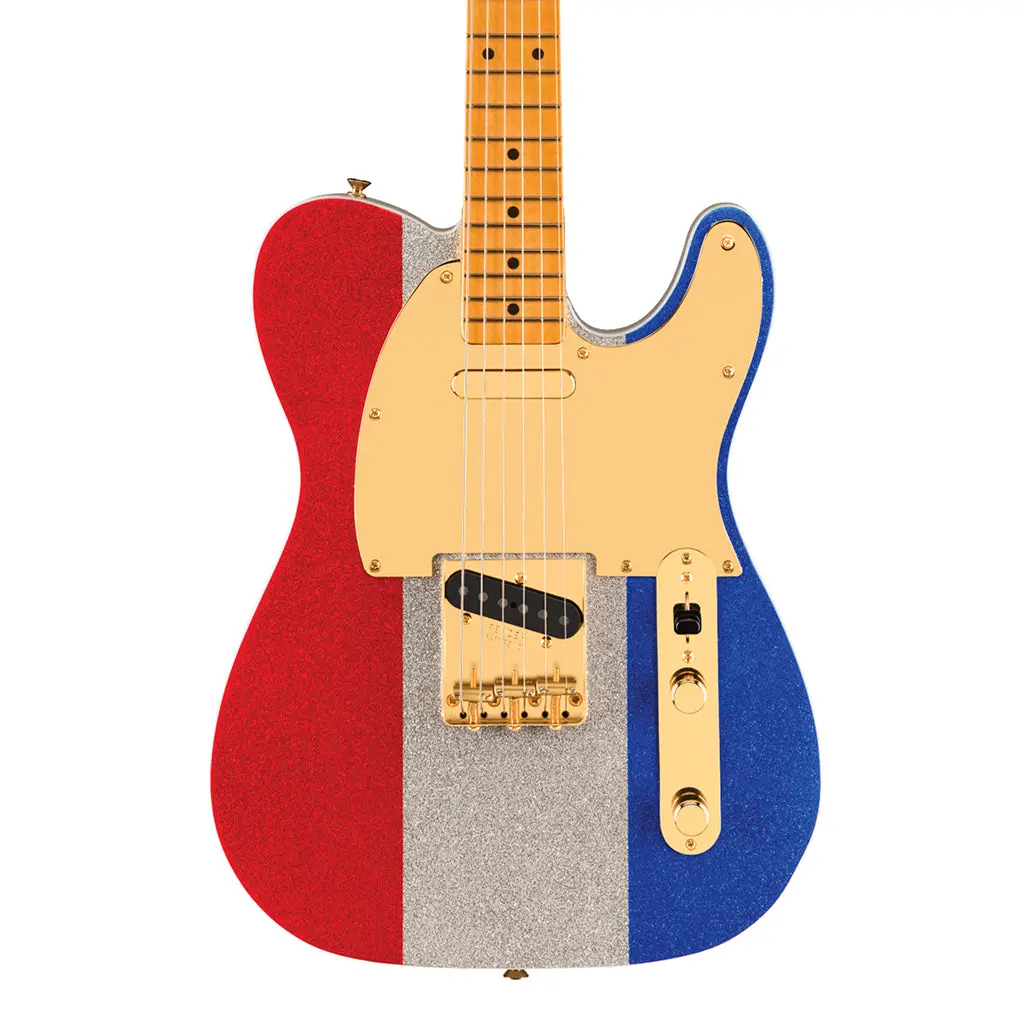 Fender Limited Edition Buck Owens Telecaster With Maple Fingerboard - Red Silver And Blue Sparkle 1