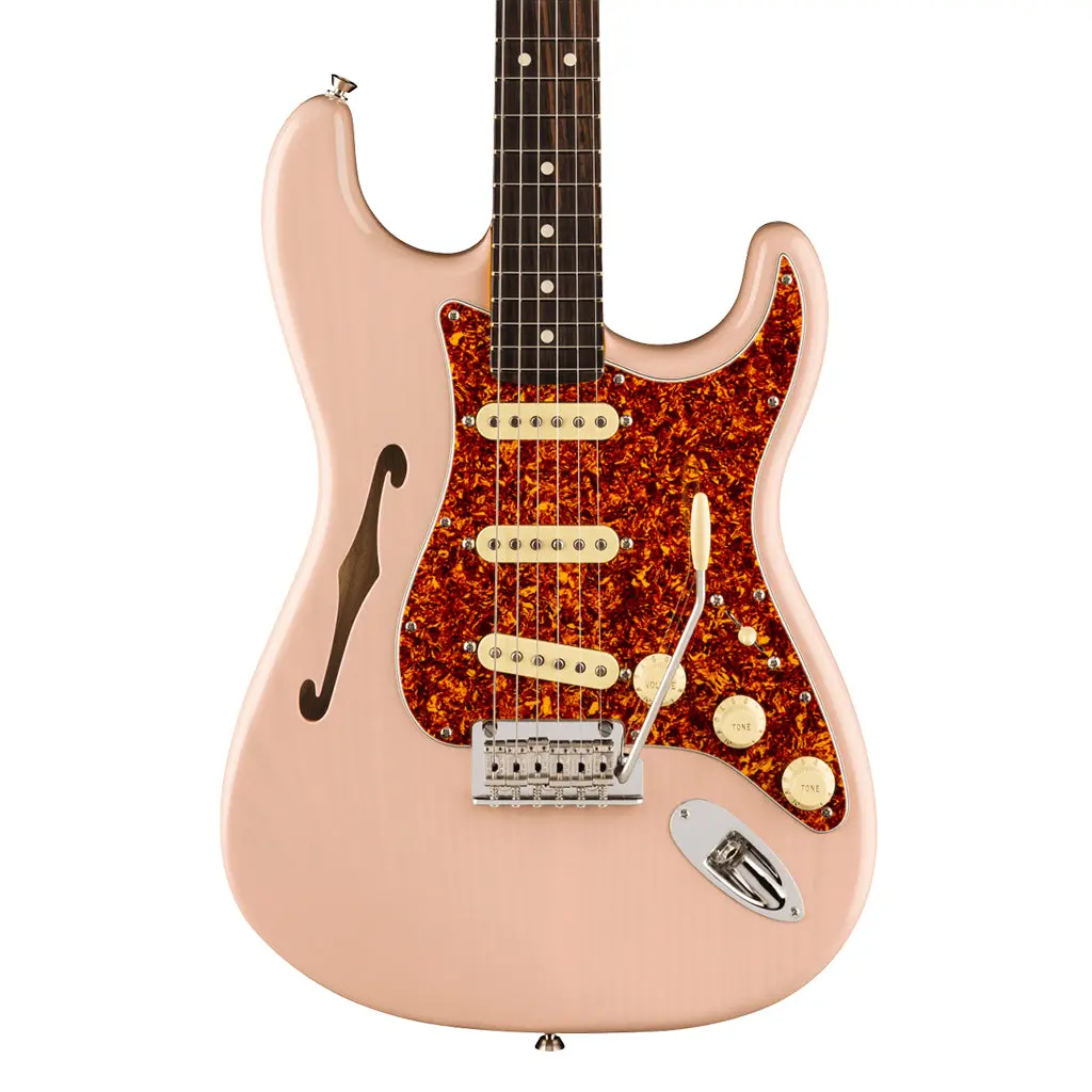 Fender Limited Edition American Professional Ii Stratocaster® Thinline, Rosewood Fingerboard, Transparent Shell Pink 1