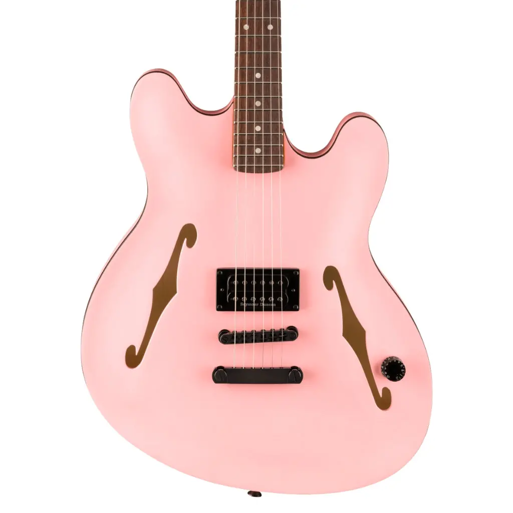 Fender Tom Delonge Starcaster In Satin Shell Pink 1