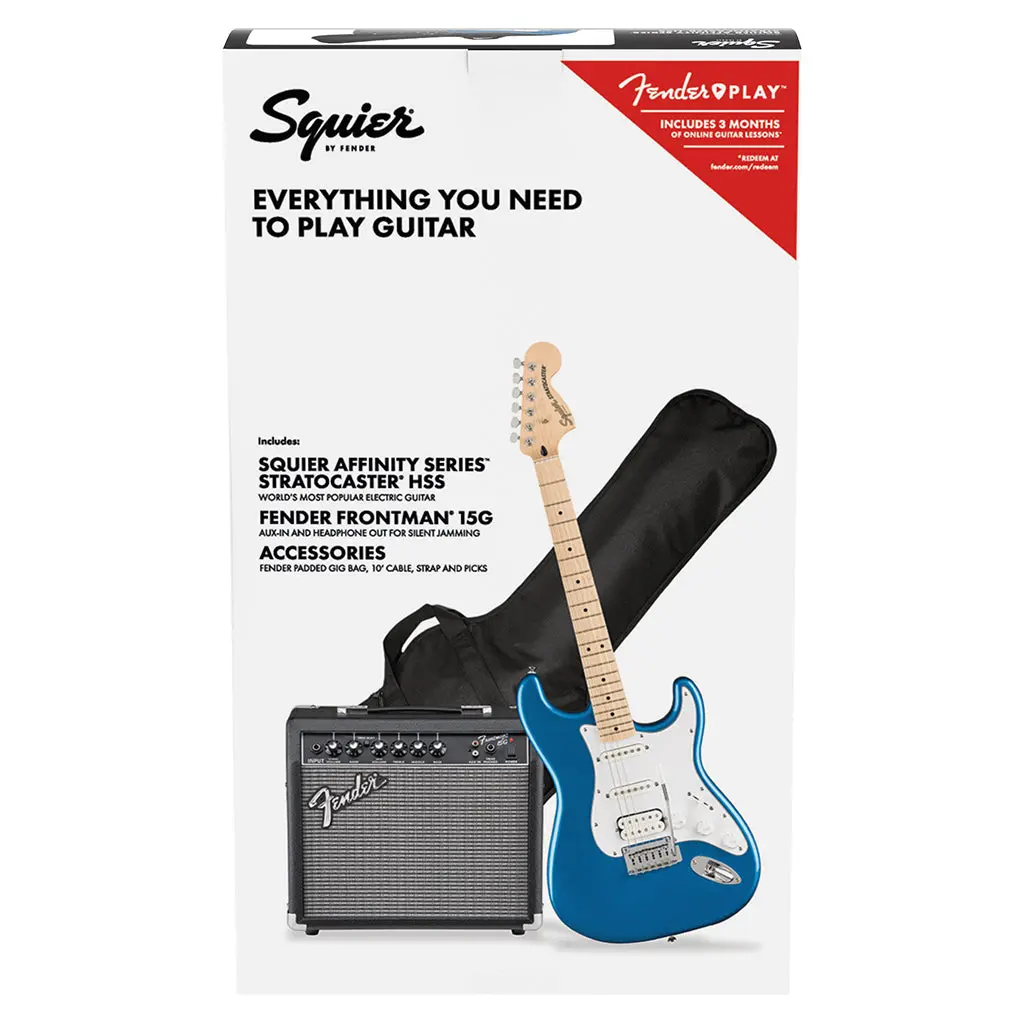Squier Affinity Series Stratocaster Hss Pack In Lake Placid Blue 1