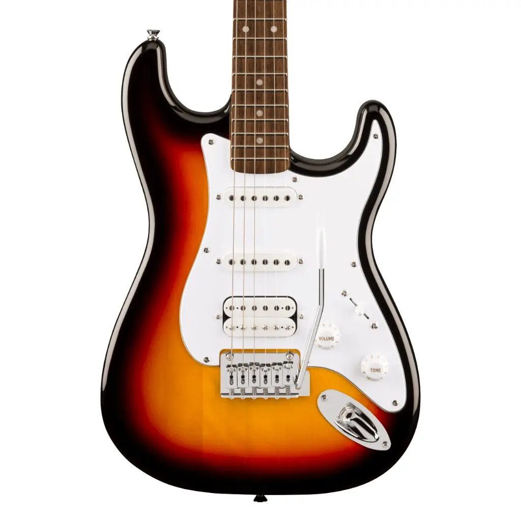 Squier Affinity Series Stratocaster Junior Hss Laurel Fingerboard With White Pickguard - 3 Colour Sunburst 1