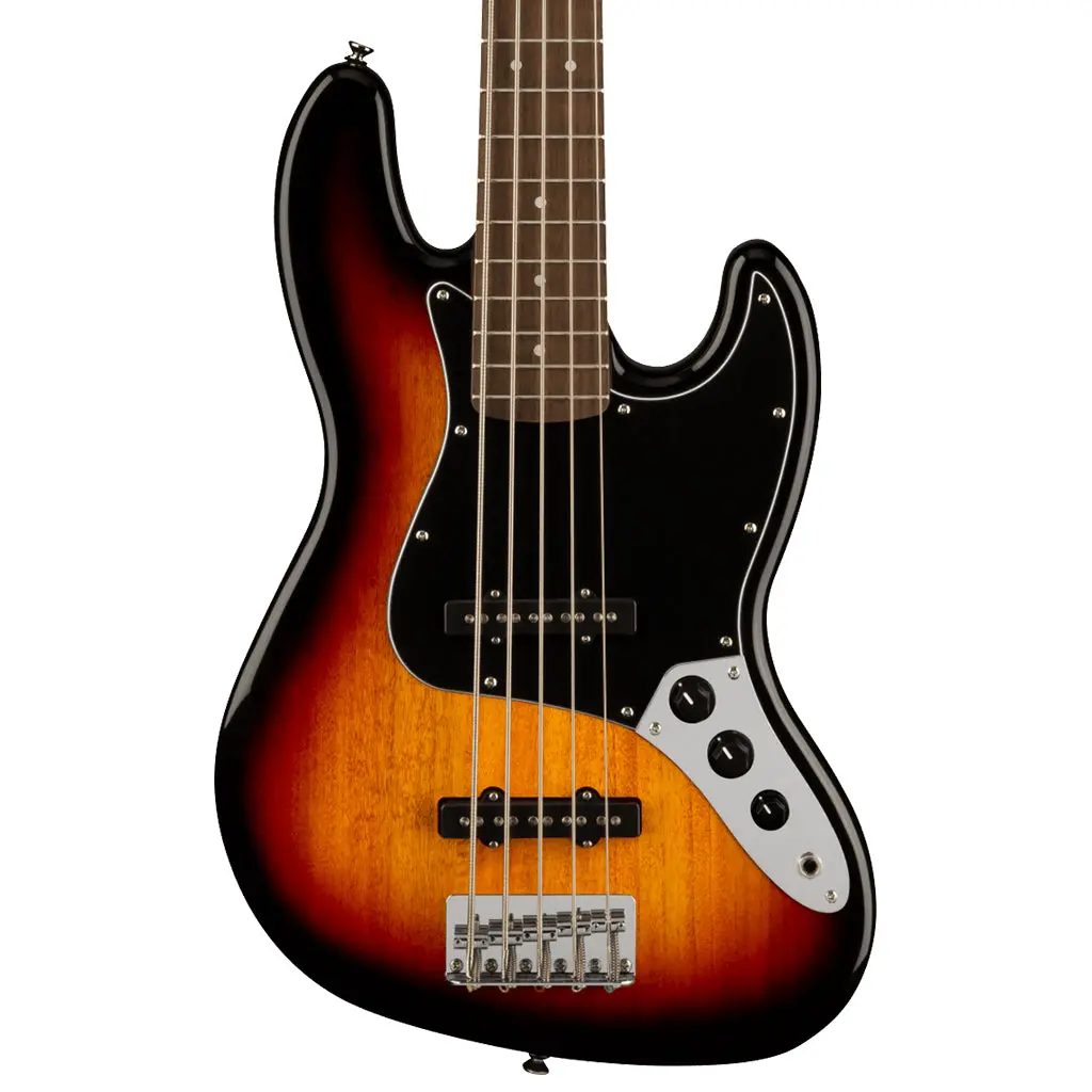 Squier - Affinity Series™ Jazz Bass® V, Laurel Fingerboard, Black Pickguard, 3-Color Sunburst 1