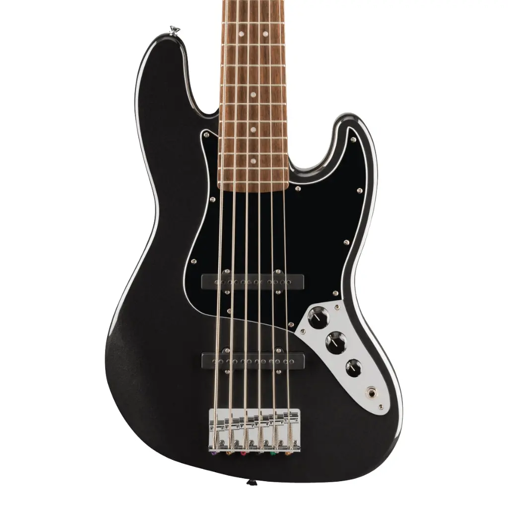 Squier Affinity Series Jazz Bass Vi With Laurel Fingerboard And Black Pickguard - Black Metallic 1