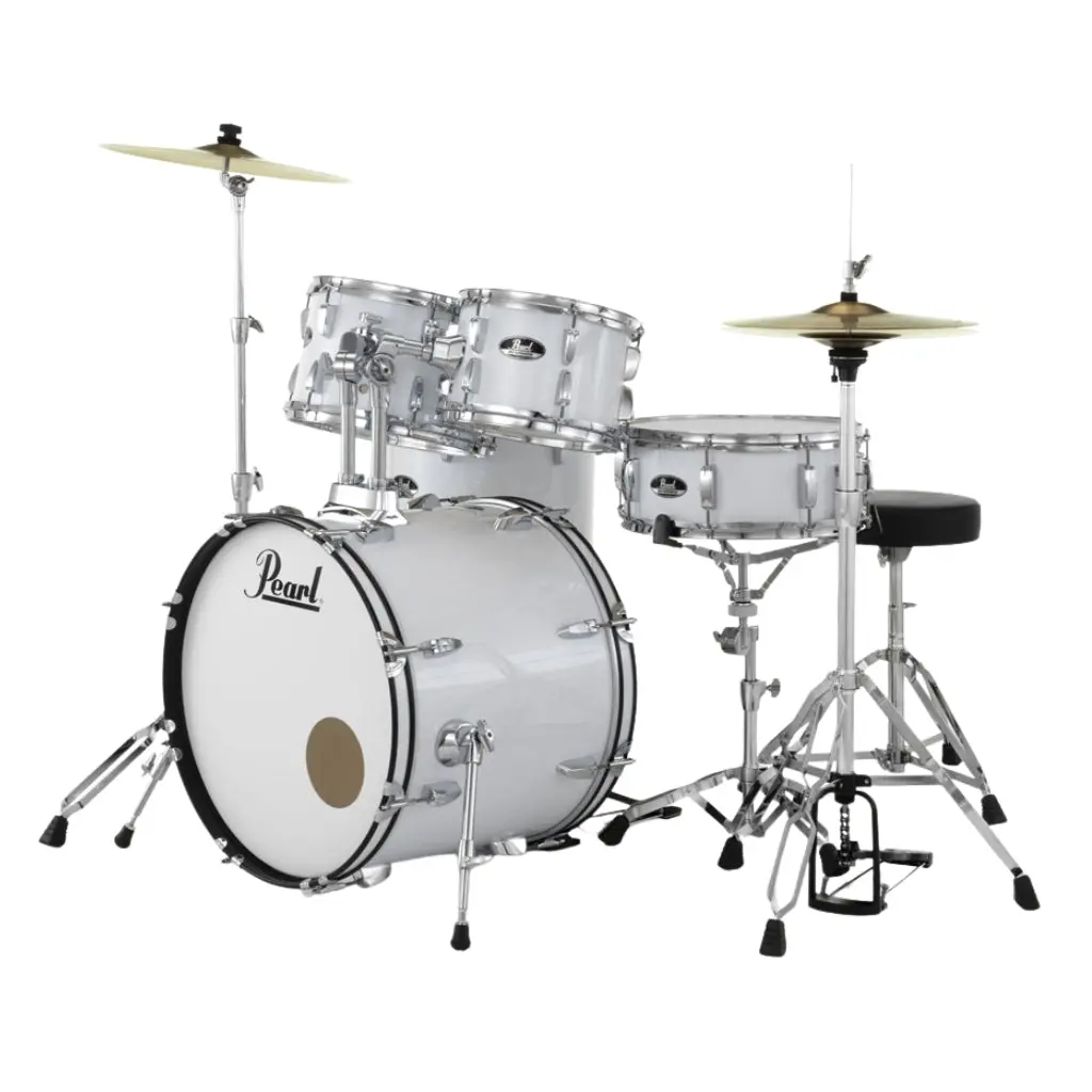 Pearl Roadshow 20" 5Pc Fusion Drum Kit With Hardware And Cymbals - Pure White 2