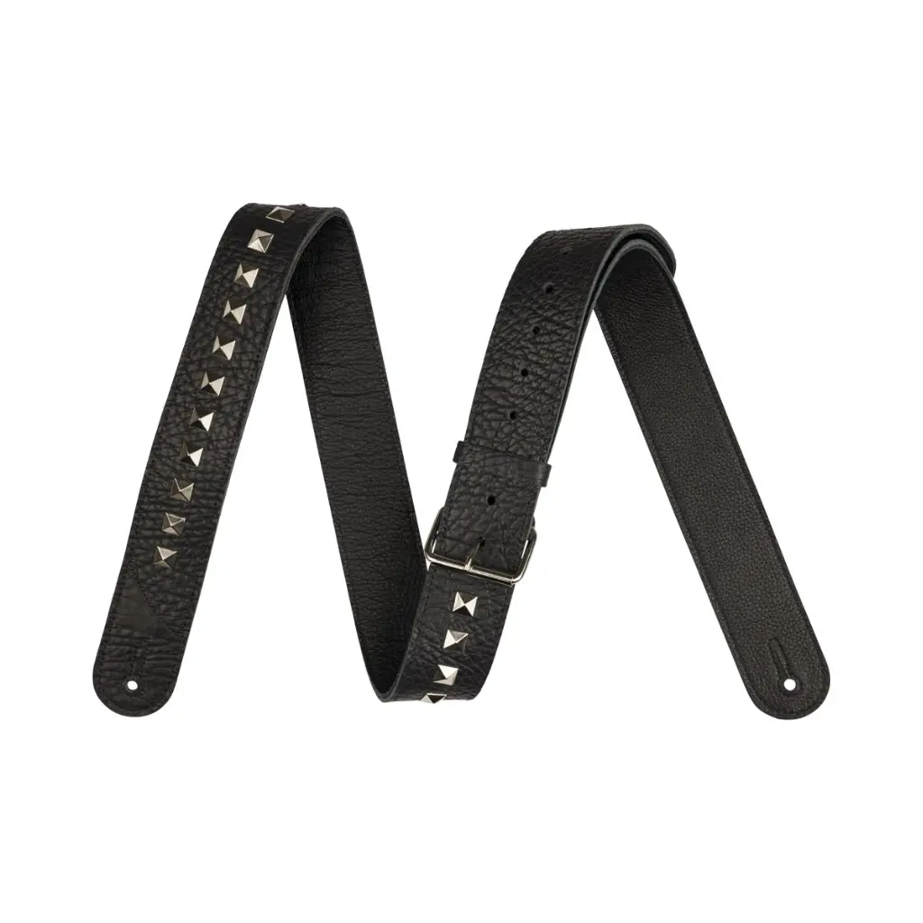 Jackson Metal Stud Leather Strap - Black, 2.5" 1