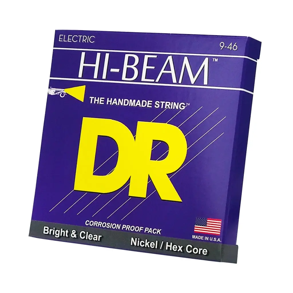 Dr Hi-Beam Nickel Plated Electric Guitar Strings - Light To Heavy 9-46 1