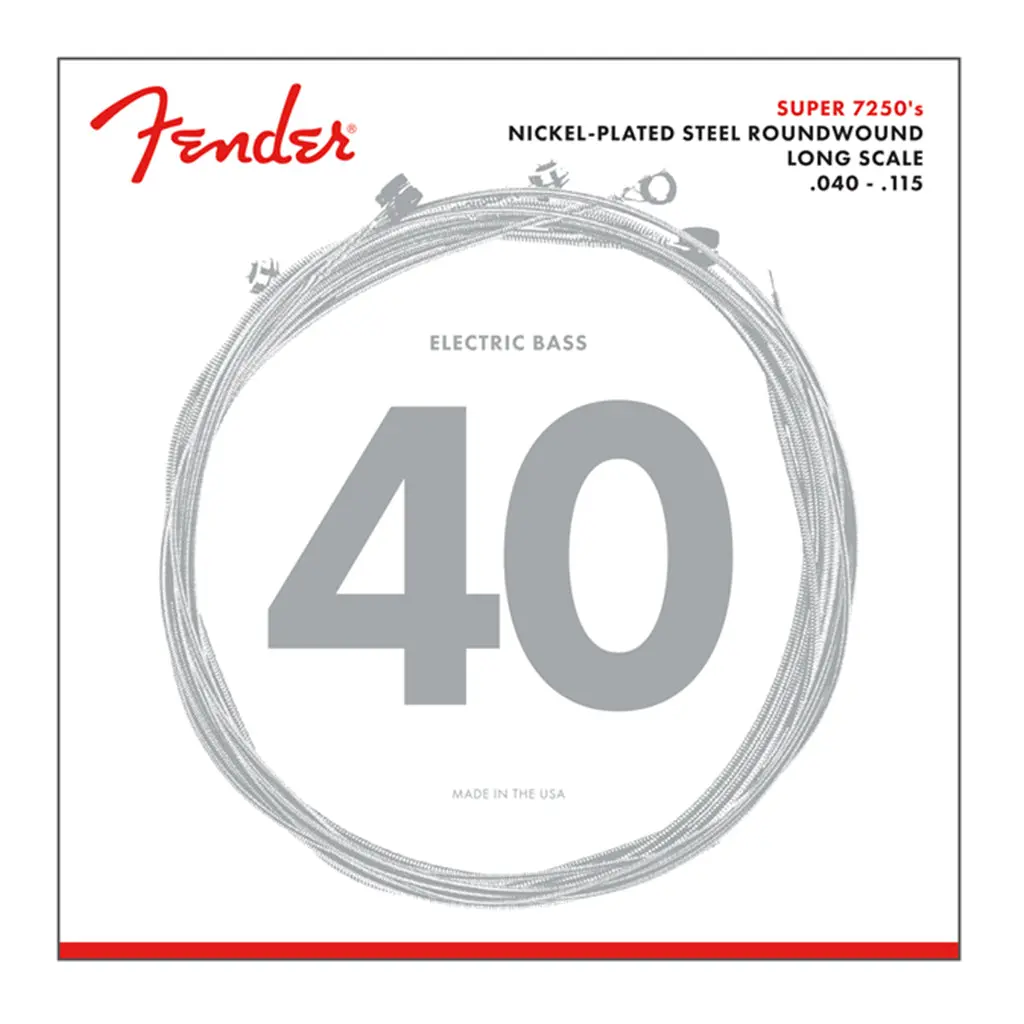 Fender 7250 Bass Strings Nickel Plated Steel Long Scale 7250 5L .040 To .115 Gauges 5 1
