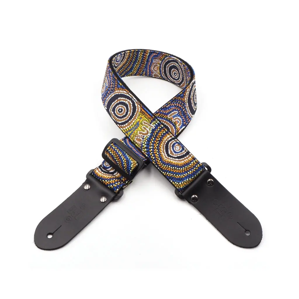 Dsl 2" Indigenous Handmade Fabric Guitar Strap - Mina Mina Dreaming 1
