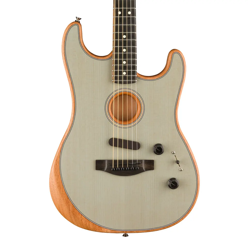 Fender American Acoustasonic® Strat®, Ebony Fingerboard, Transparent Sonic Blue 1