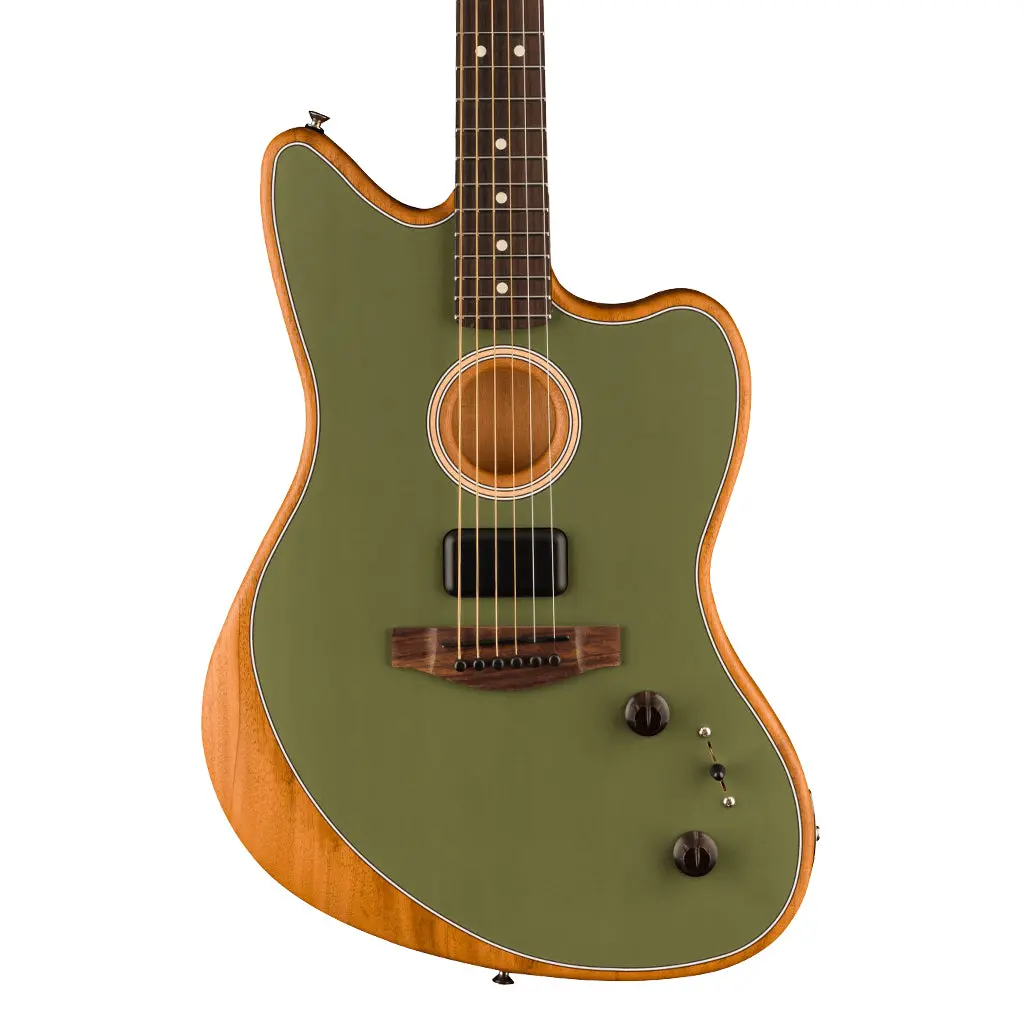 Fender Acoustasonic® Player Jazzmaster, Rosewood Fingerboard, Antique Olive 1