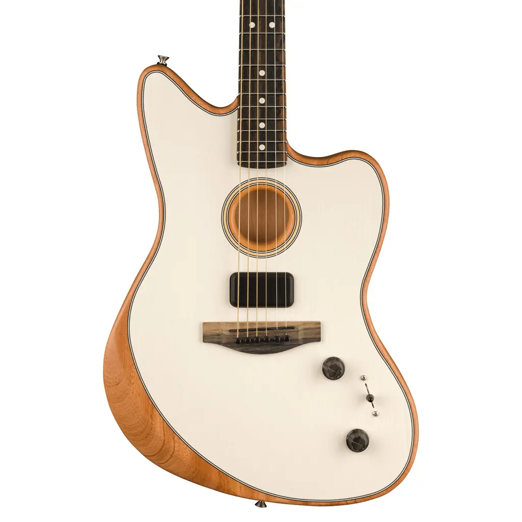 Fender American Acoustasonic® Jazzmaster®, Arctic White, Ebony Fingerboard 1