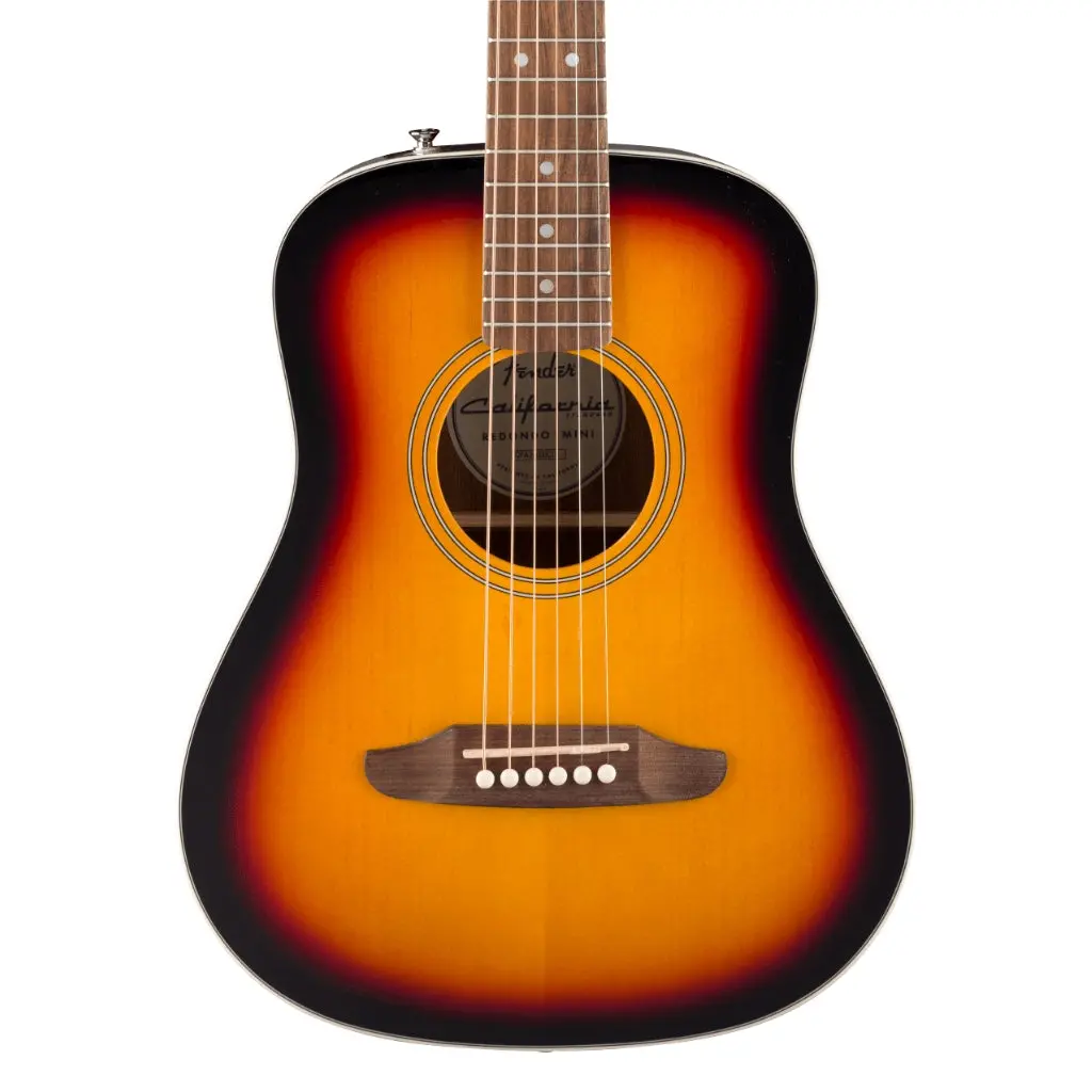 Fender California Standard Redondo Mini Acoustic Guitar - 3-Color Sunburst, Spruce Top 1