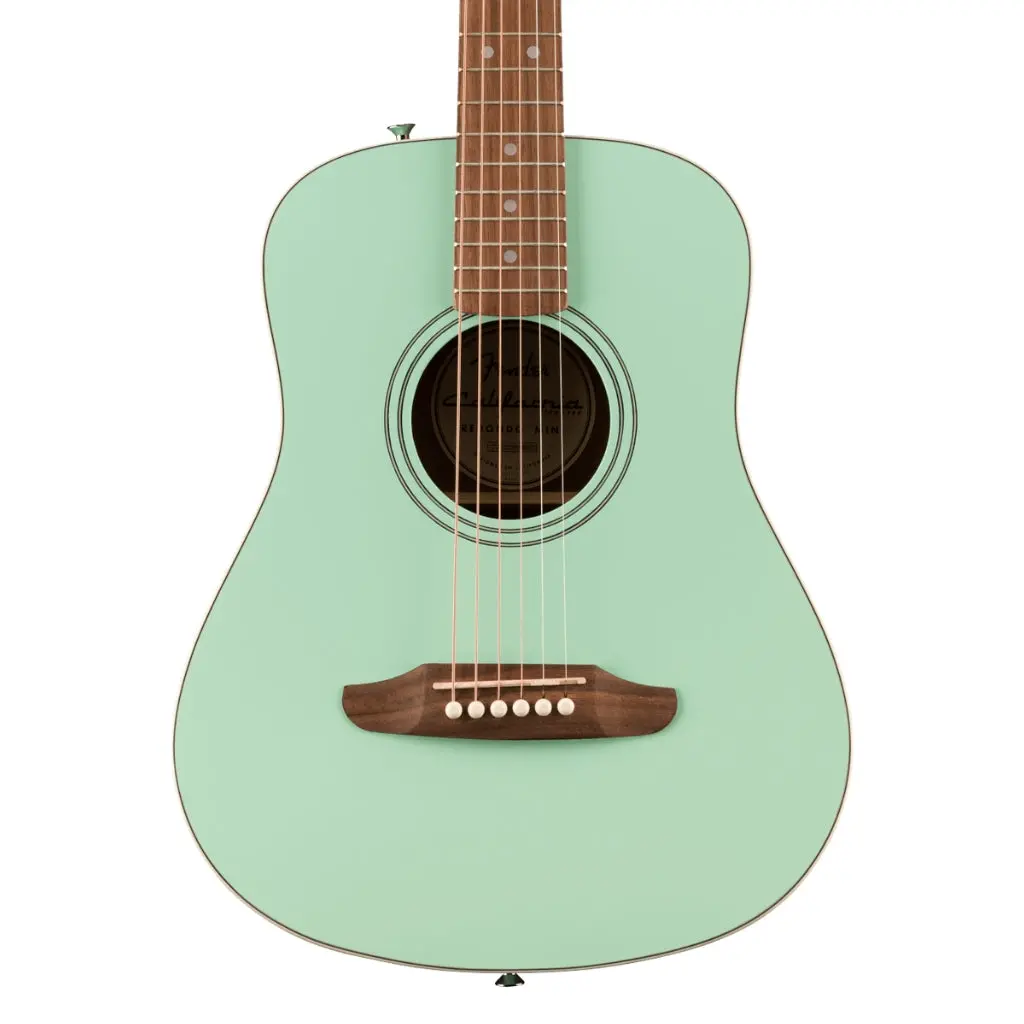 Fender California Standard Redondo Mini Acoustic Guitar With Bag - Surf Green, Spruce Top 1