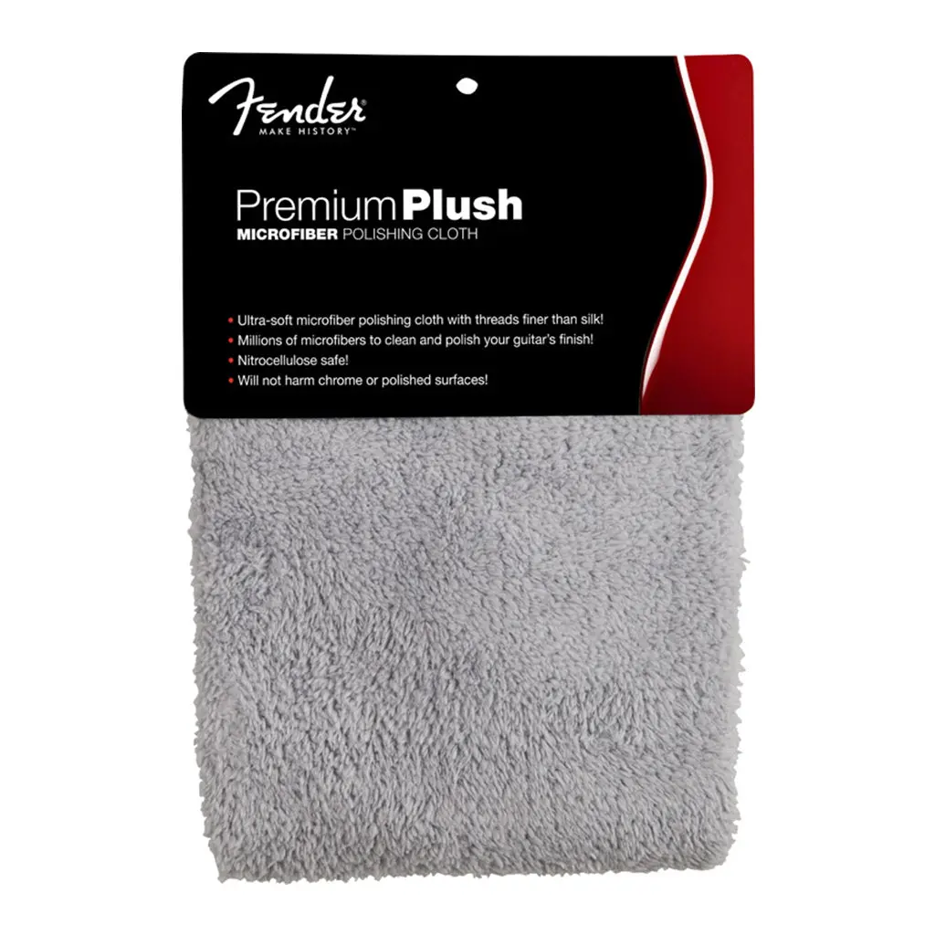 Fender Premium Plush Microfiber Polishing Cloth, Gray 1
