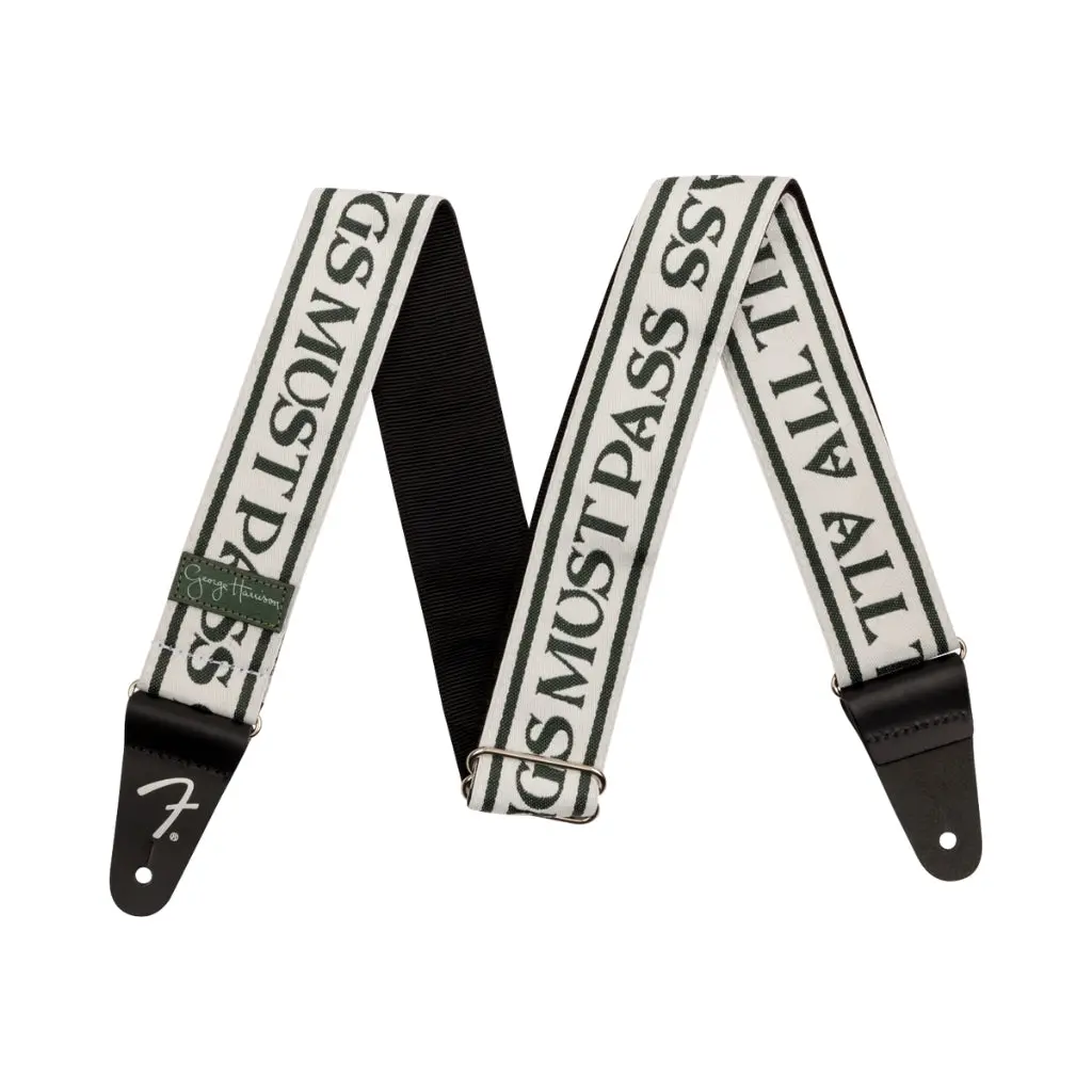 Fender George Harrison All Things Must Pass Logo Strap, White/Black, 2" 1