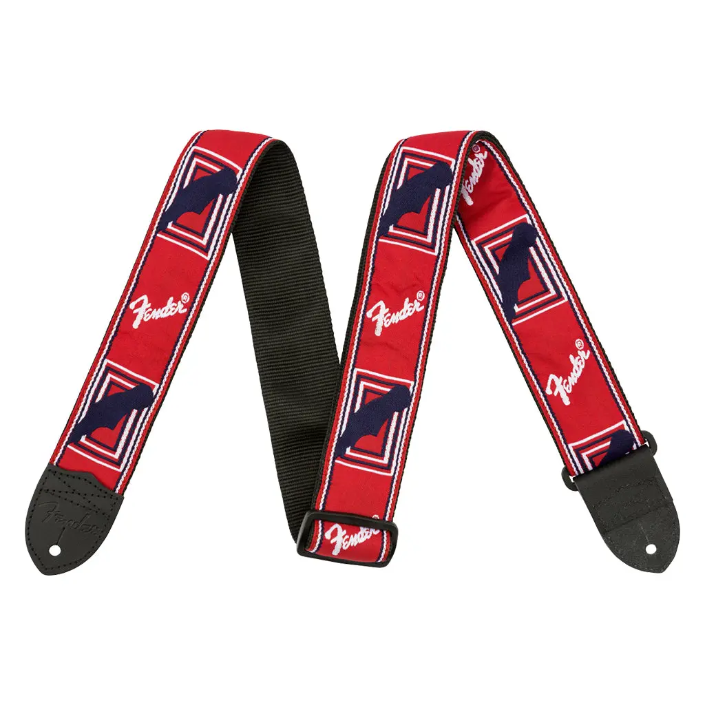 Fender - 2" Monogrammed Strap, Red/White/Blue 1