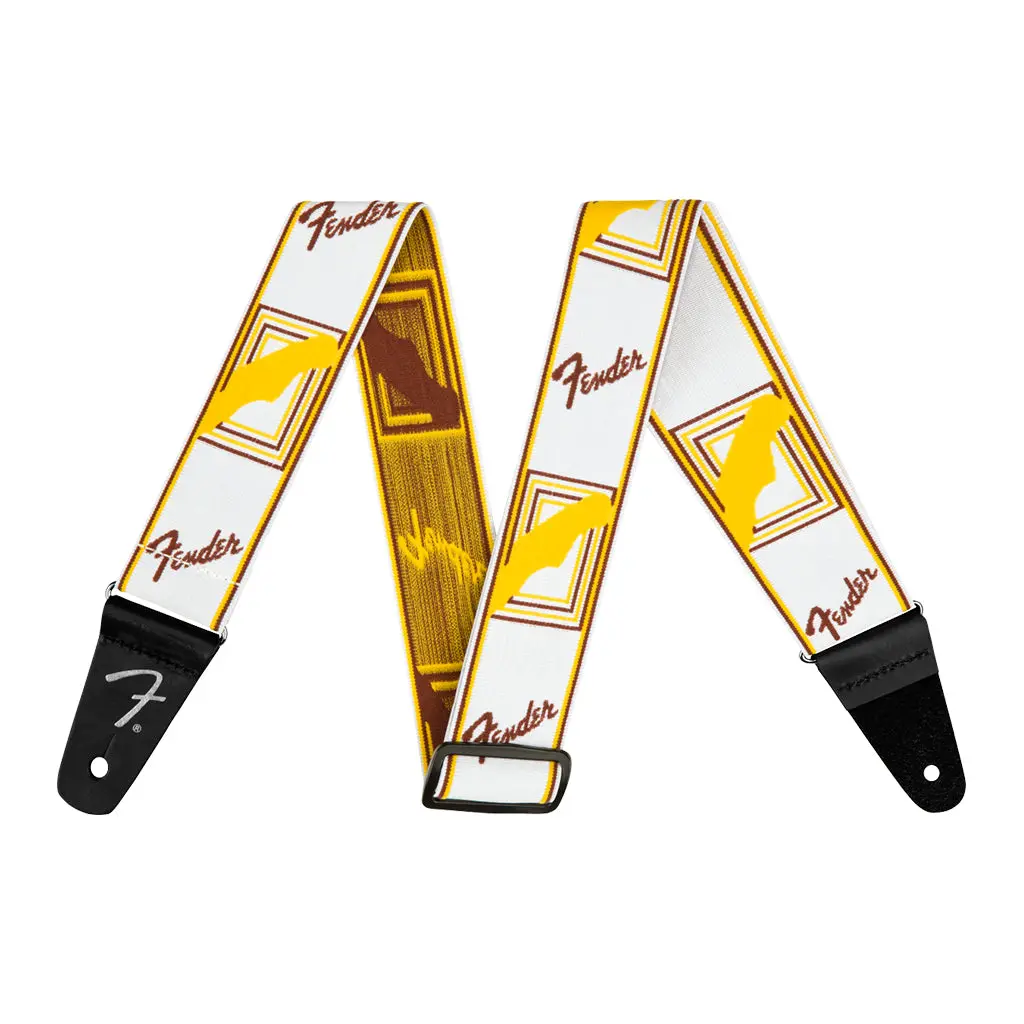 Fender Weighless Mono Strap - White/Brown/Yellow 1
