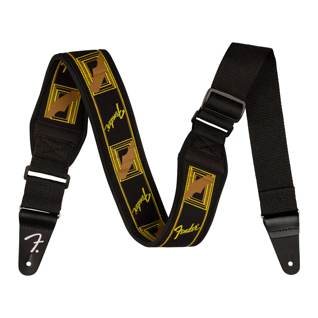 Fender Swell Neoprene Strap Black Yellow Brown Mono 1