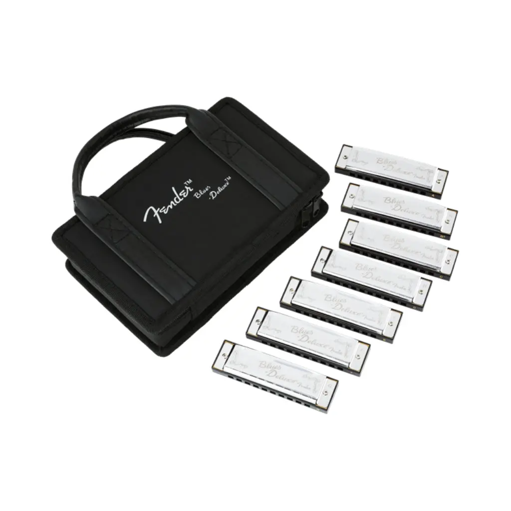 Fender Blues Deluxe Harmonica  Pack Of 7 With Case 1