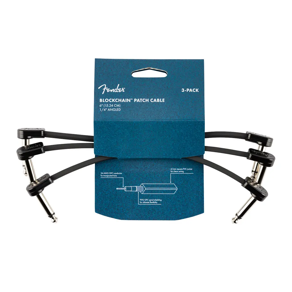 Fender Blockchain 6" Cable 3 Pack Angle/Angle 1