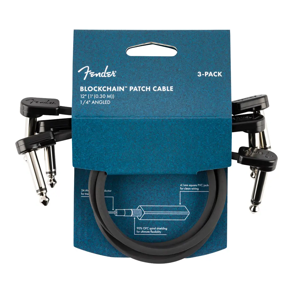Fender Blockchain 12" Cable 3 Pack Angle/Angle 1