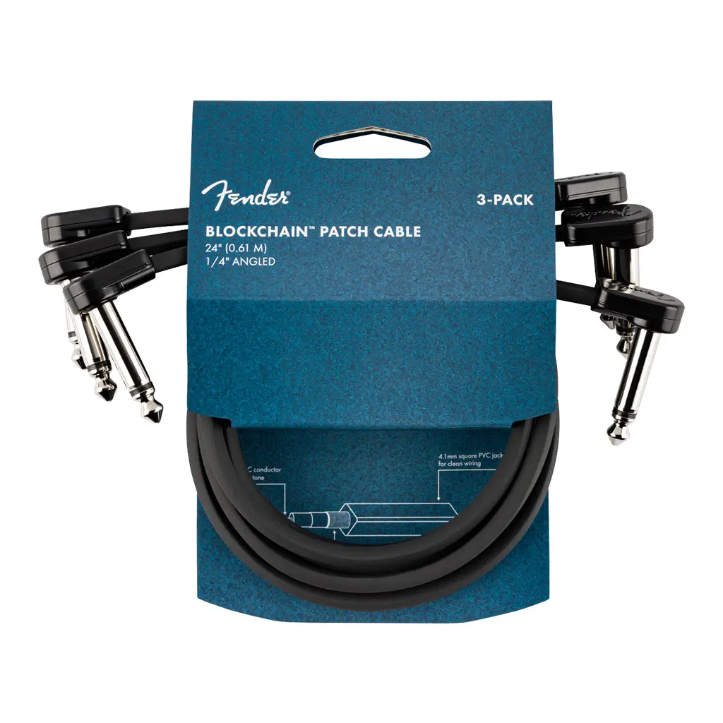 Fender Blockchain 24" Cable 3 Pack Angle/Angle 1