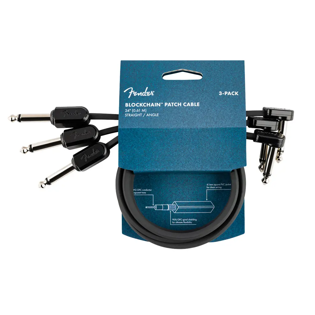 Fender Blockchain 24" Cable 3 Pack Angle/Straight 1