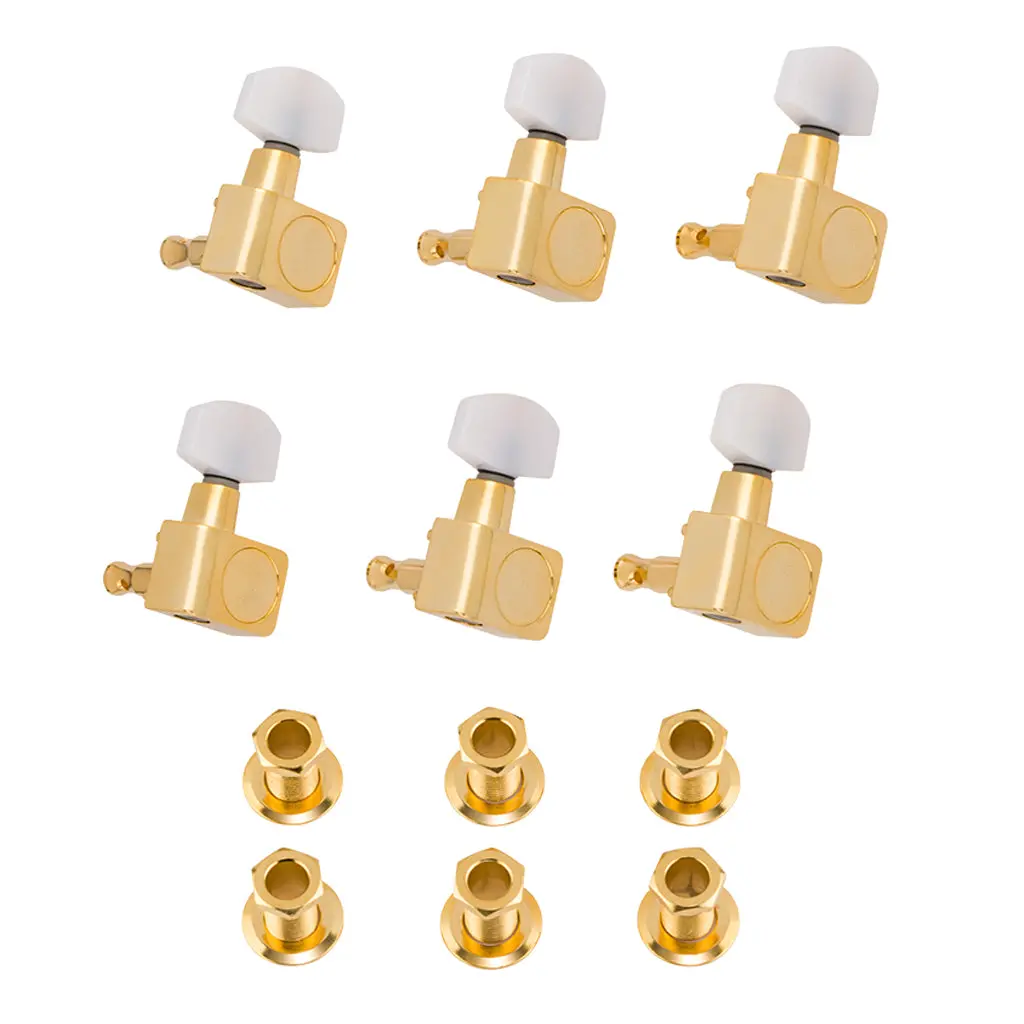 Fender Deluxe Cast Sealed Guitar Tuning Machines With Pearl Buttons Set Of 6 In Gold 1