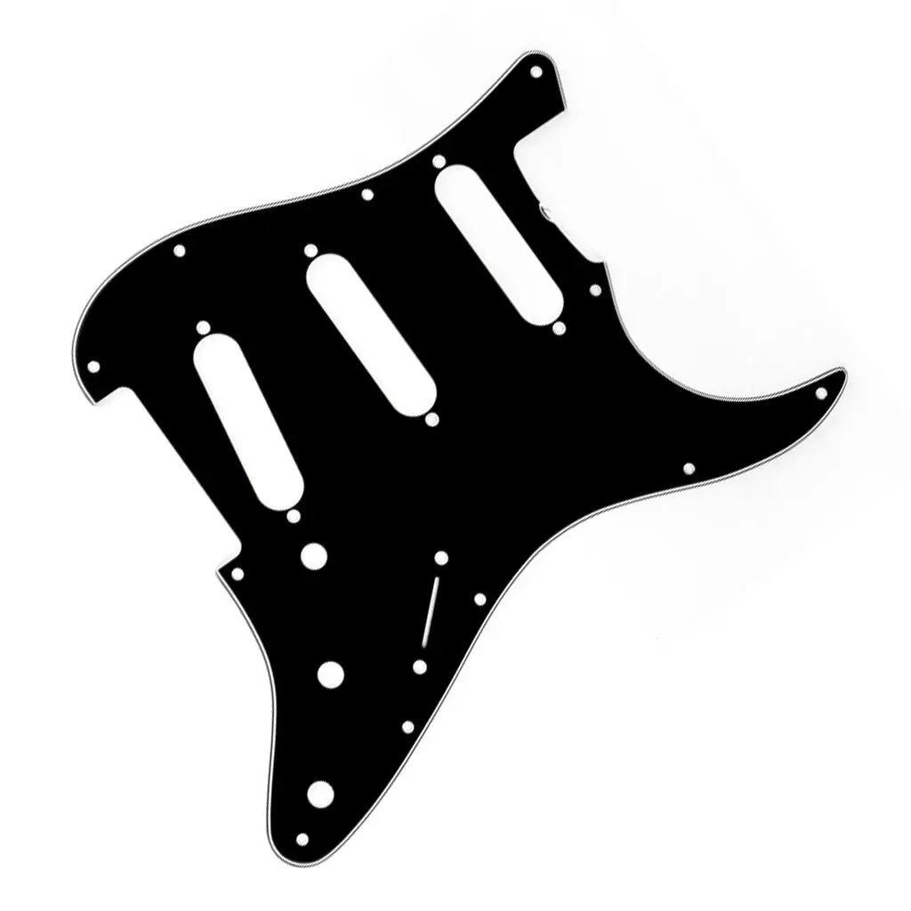 Fender - Pickguard, Stratocaster® S/S/S (With Truss Rod Notch), 11-Hole Vintage Mount, Black, 3-Ply 1