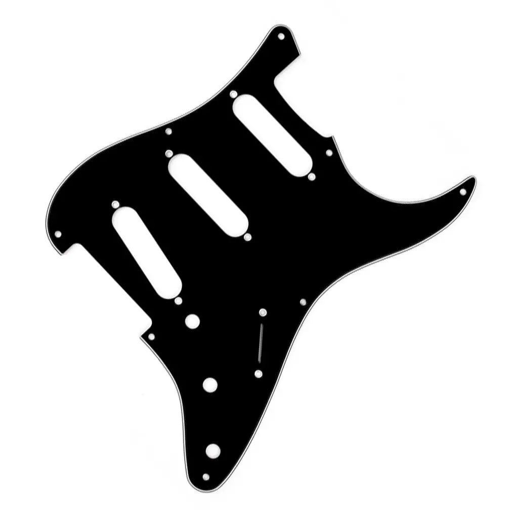 Fender Pickguard Strat 8 Hole - Black/White/Black 1