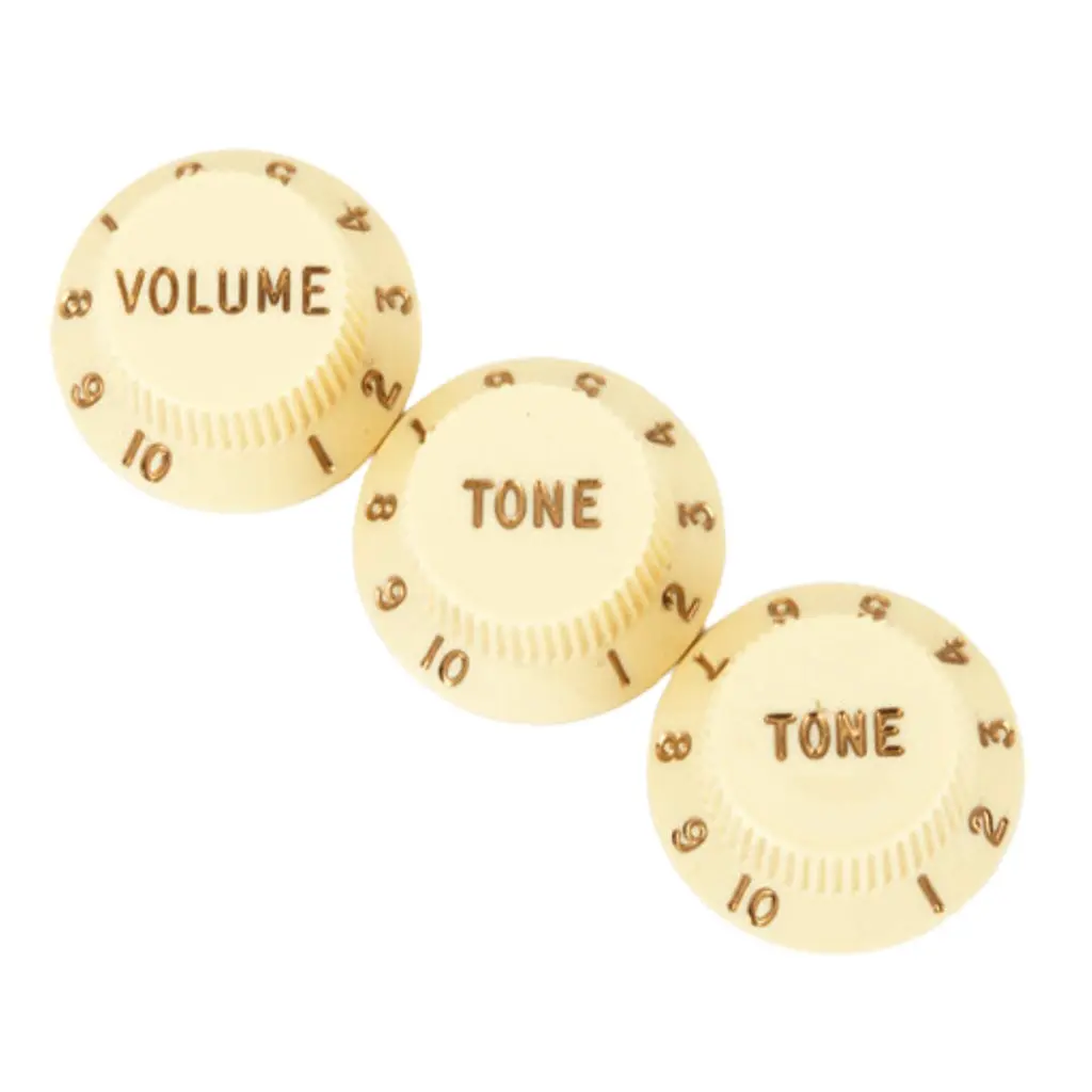 Fender Knob Set - Stratocaster Volume/Tone/Tone - Aged White 1