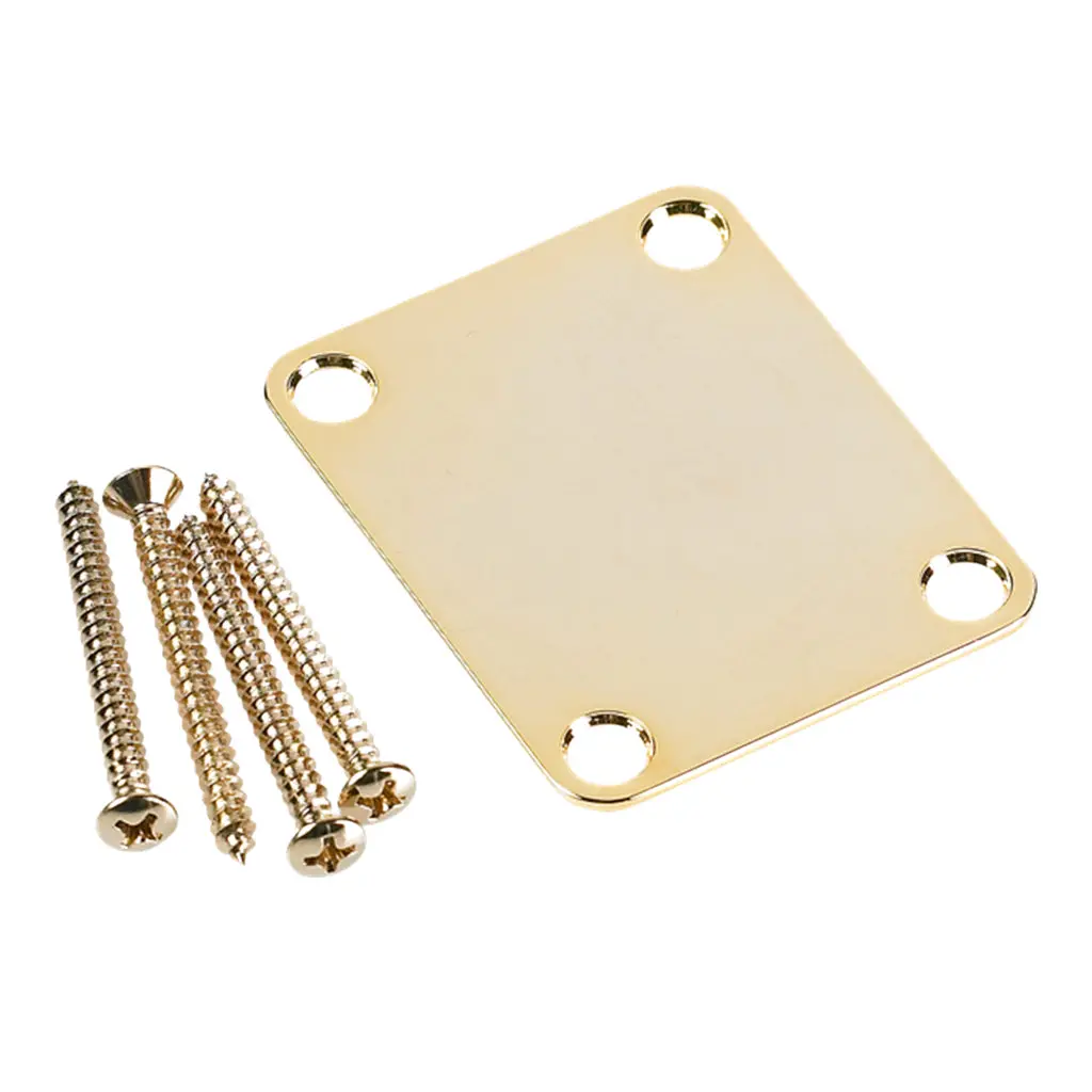 Fender 4 Bolt Vintage Neck Plate Plain With No Serial Number Or Logo In Gold 1