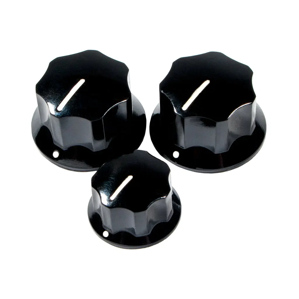 Fender Pure Vintage 60S Jazz Bass Knobs 3 In Black 1