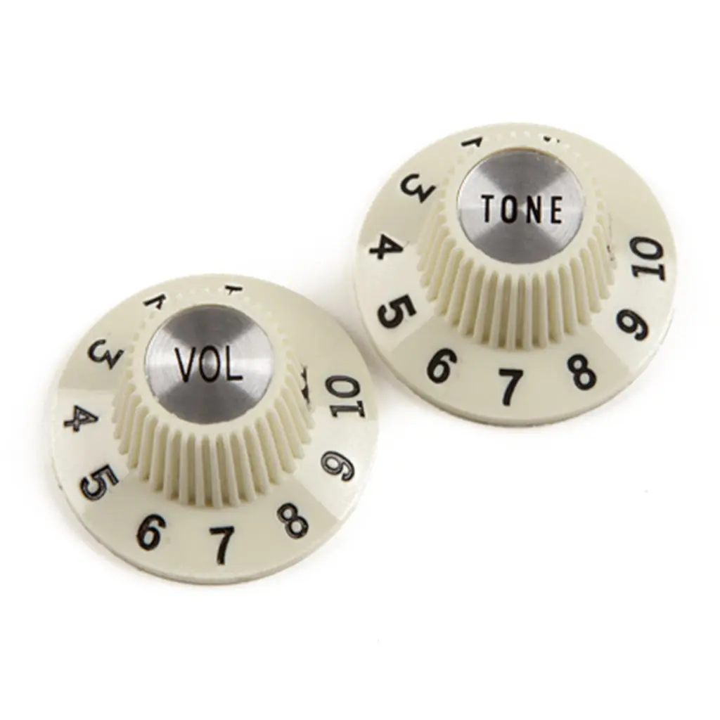 Fender Pure Vintage 1965 Jazzmaster Witch Hat Knobs 2 In Vintage White 1