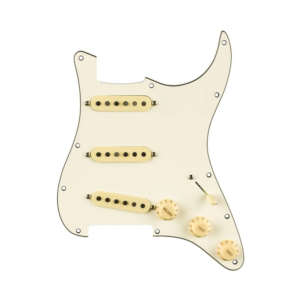 Fender Pre Wired Strat Pickguard Pure Vintage 59 With Rwrp Midde Parchment 11 Hole Pg 1