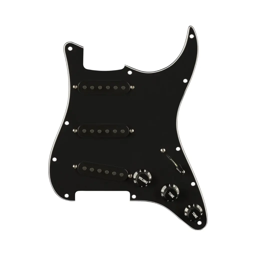 Fender Pre Wired Strat Pickguard Pure Vintage 65 With Rwrp Midde Black 11 Hole Pg 1