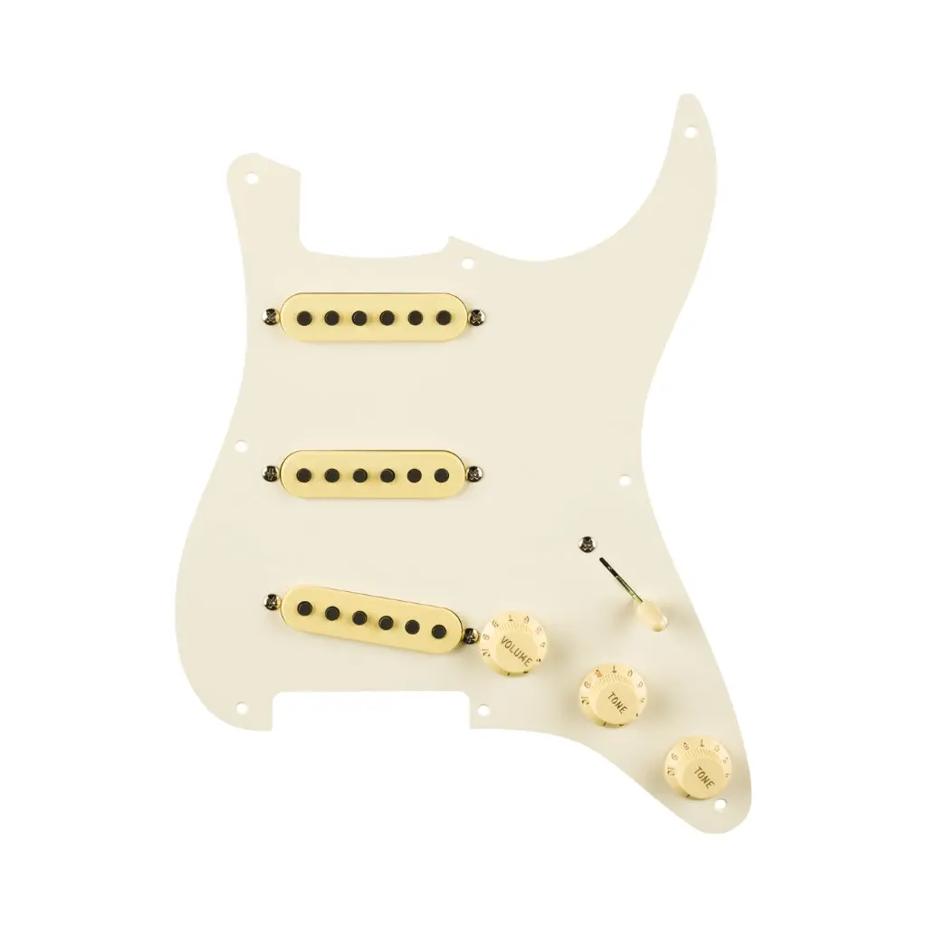 Fender Pre Wired Strat Pickguard Eric Johnson Signature Parchment 8 Hole Pg 1