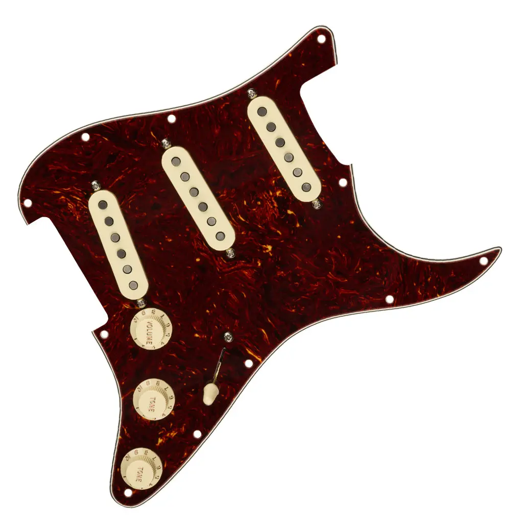 Fender - Pre-Wired Strat® Pickguard, Custom Shop Fat 50'S Sss, Tortoise Shell 11 Hole Pg 1