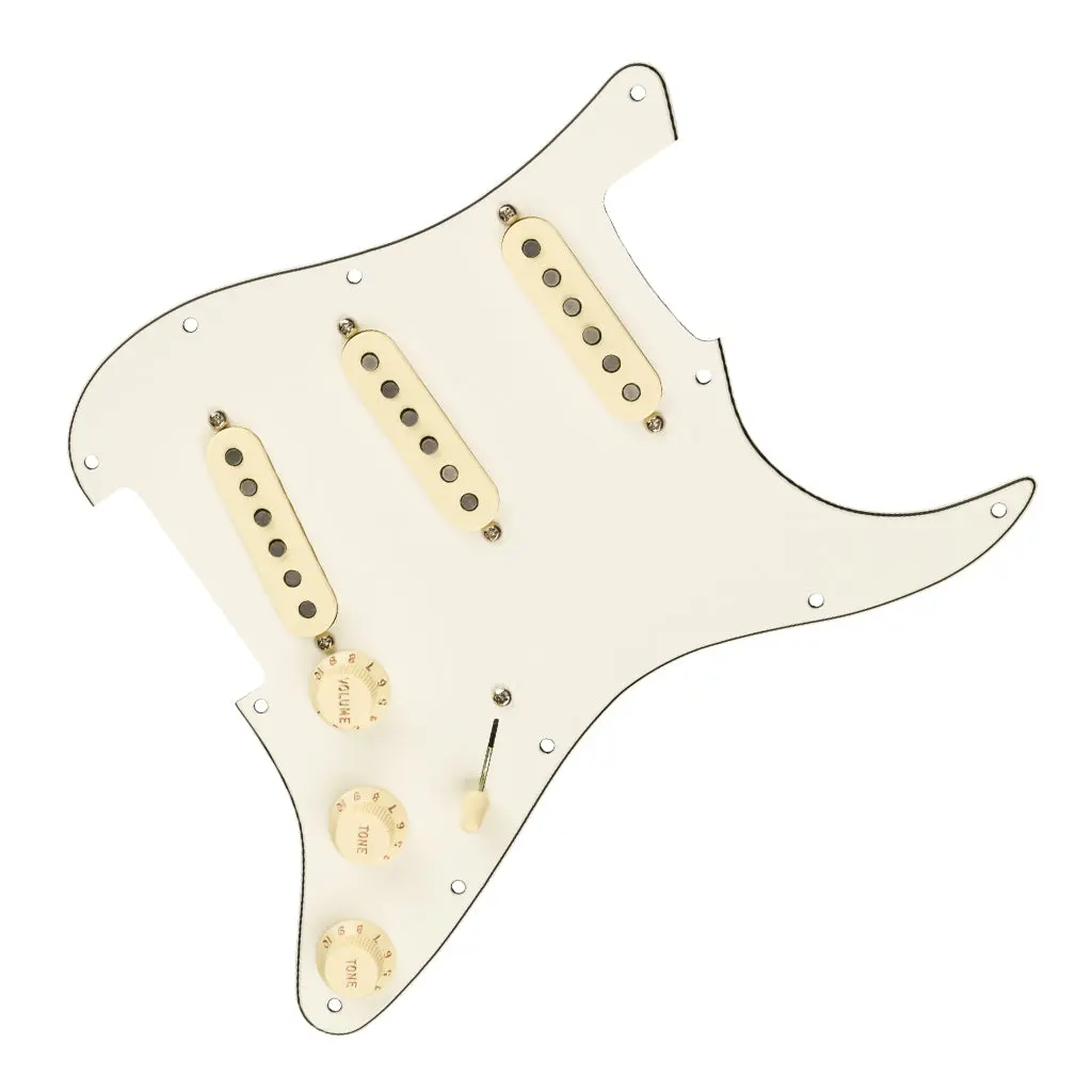 Fender - Pre-Wired Strat Pickguard, Custom Shop Texas Special Sss, Parchment 11 Hole Pg 1