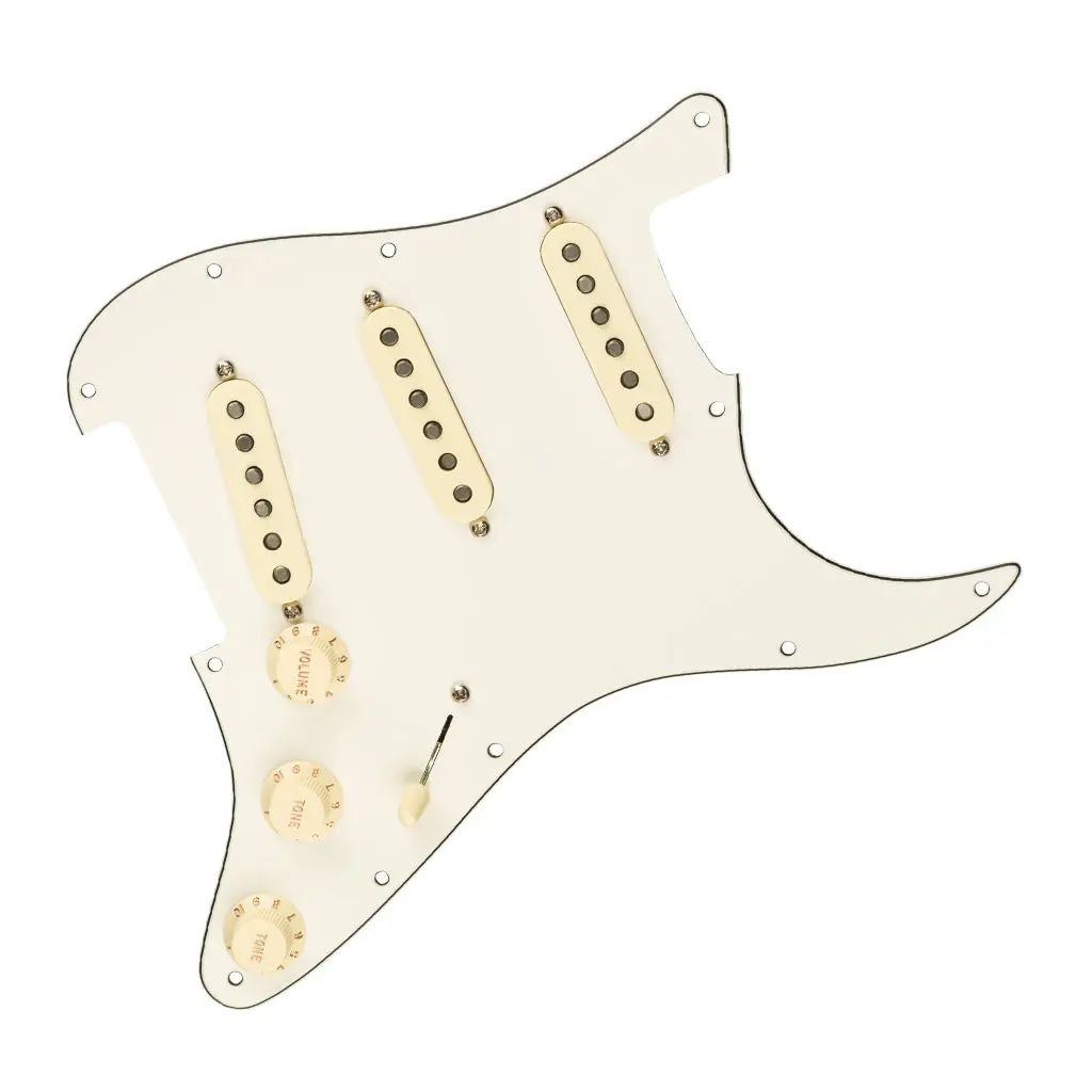 Fender Pre-Wired Strat Pickguard, Original '57/'62 Sss, Parchment 11 Hole Pg 1