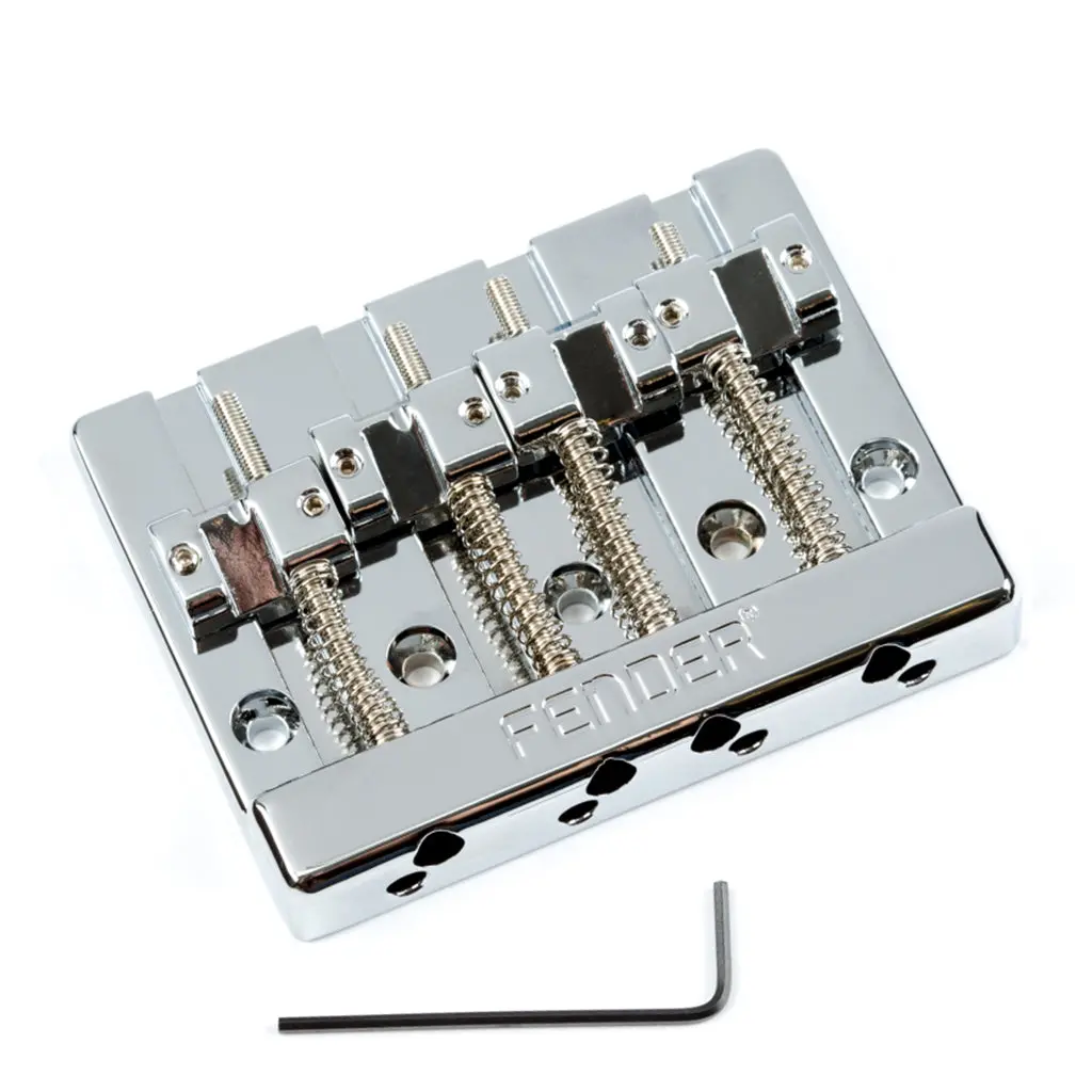 Fender - Himass 4-String Bass Bridge Assembly With Brass Saddles - Chrome 1