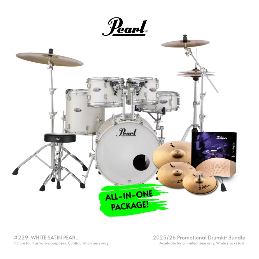 Pearl Decade Maple 5Pc 20" Fusion Increda-Bundle Drum Kit - White Satin Pearl 1