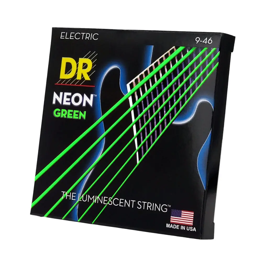 Dr Hi-Def Neon Green K3 Coated Electric Guitar Strings - Light To Medium 9-46 1