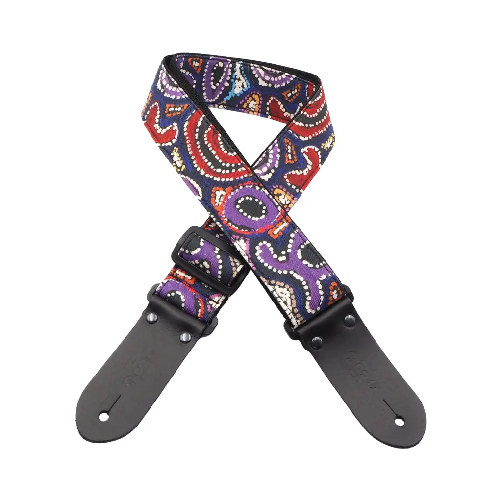 Dsl 2" Indigenous Handmade Fabric Guitar Strap - Tingari Cycle 1