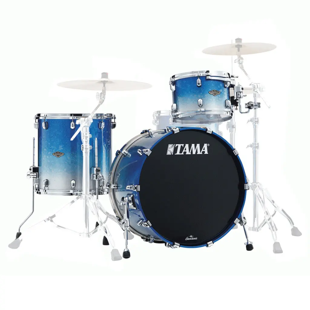 Tama Wbs32rzs Starclassic Walnut/Birch 3-Piece Shell Pack With 22" Bass Drum - Molten Blue Ice Fade 1