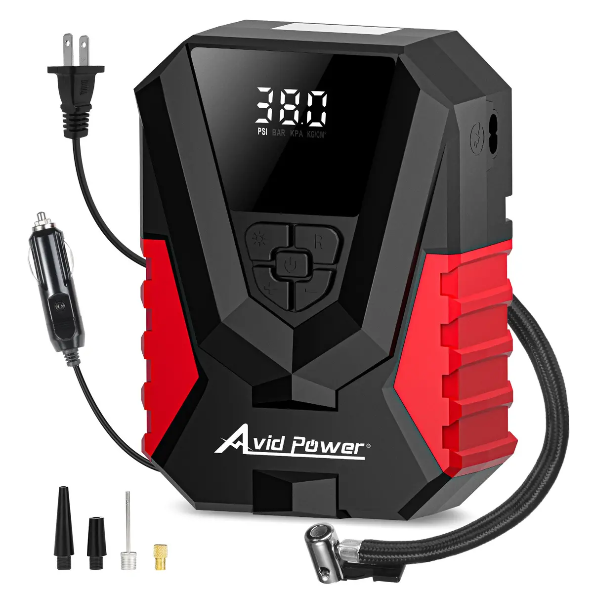 Avid Power Ac/Dc Tire Inflator Portable Air Compressor, Auto Shut-Off Tire Pump, 12V&110V Compact Air Pump W/Digital Pressure Gauge, Acap368 1